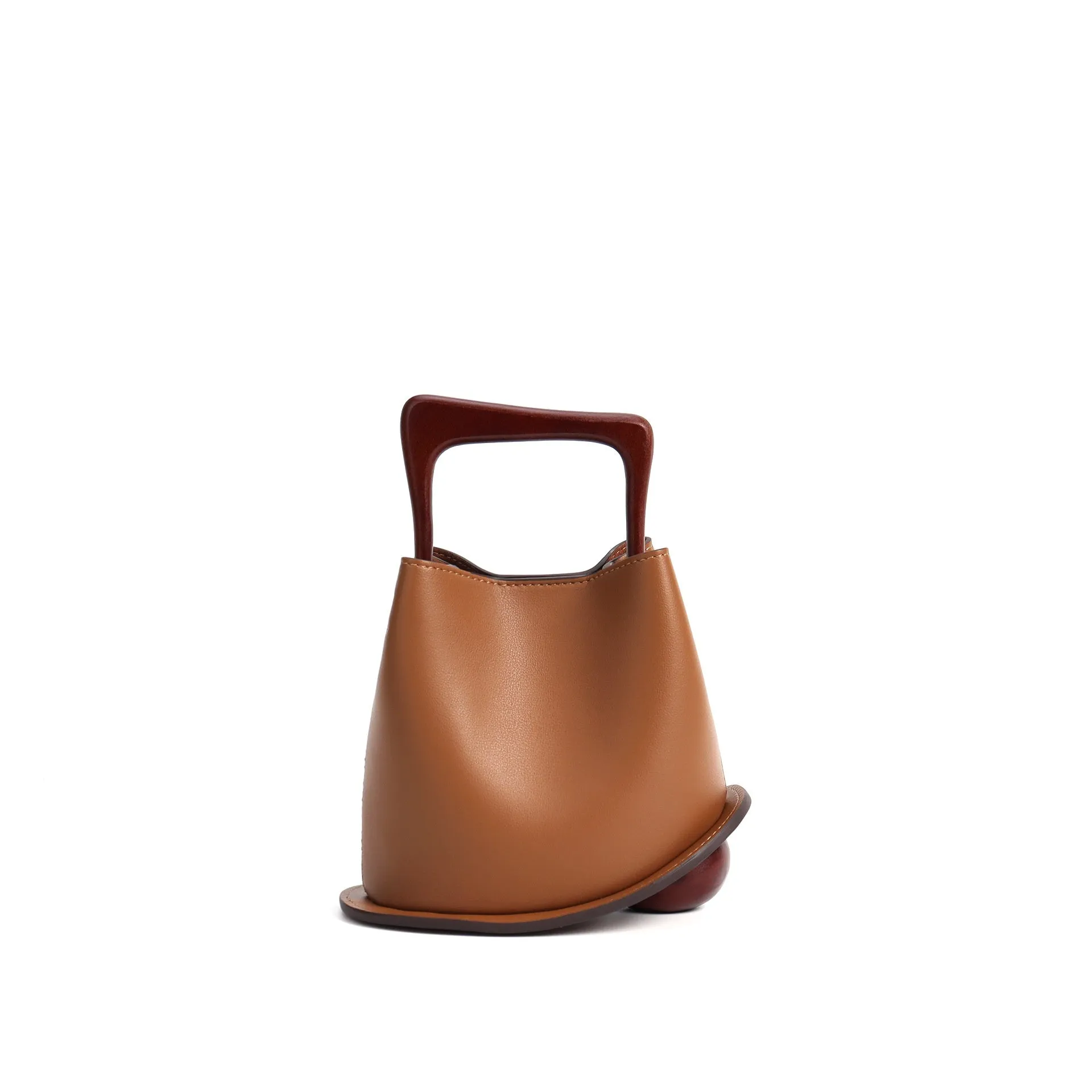 Cowhide Leather Women's Bag, Portable Bucket leather handbag