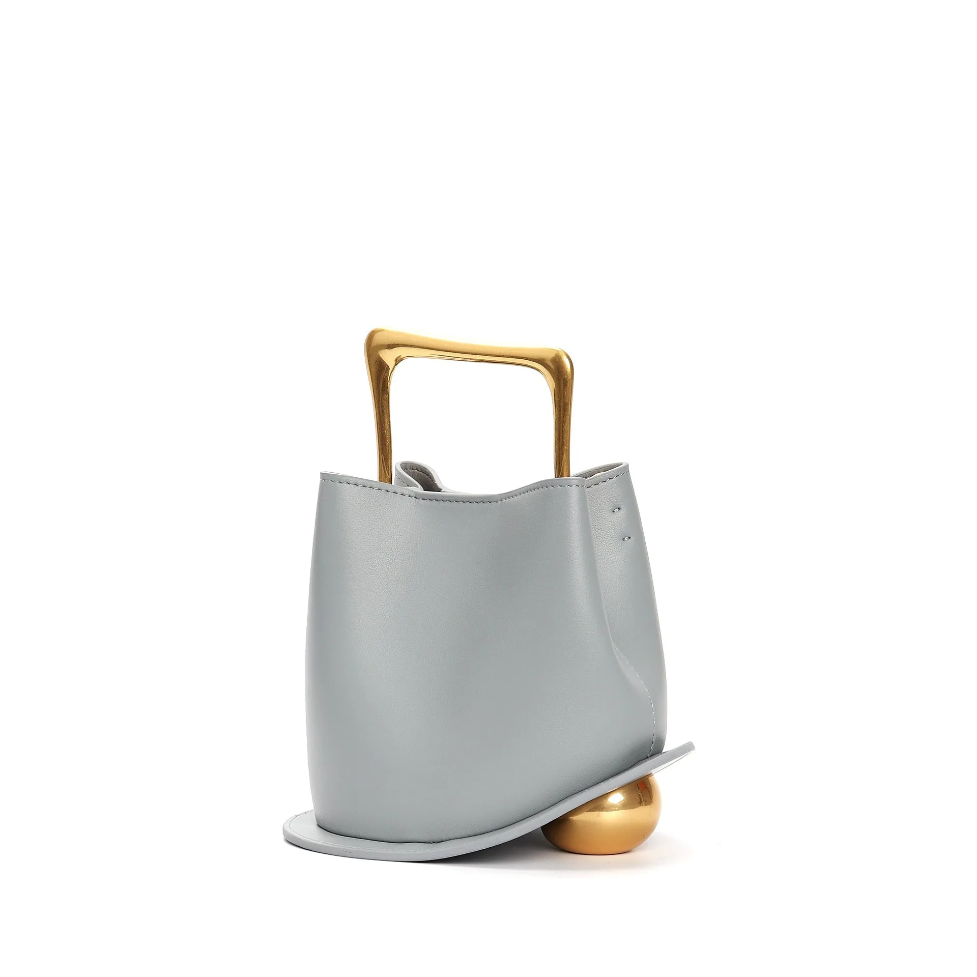 Cowhide Leather Women's Bag, Portable Bucket leather handbag