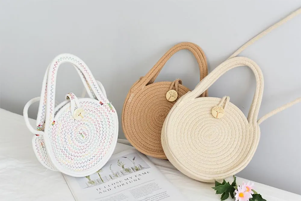 Crossbody Bag for Women Hand-Woven Women Summer Purse Retro Beach Tote Shoulder Bag Top-Handle Travel Beach Bag White