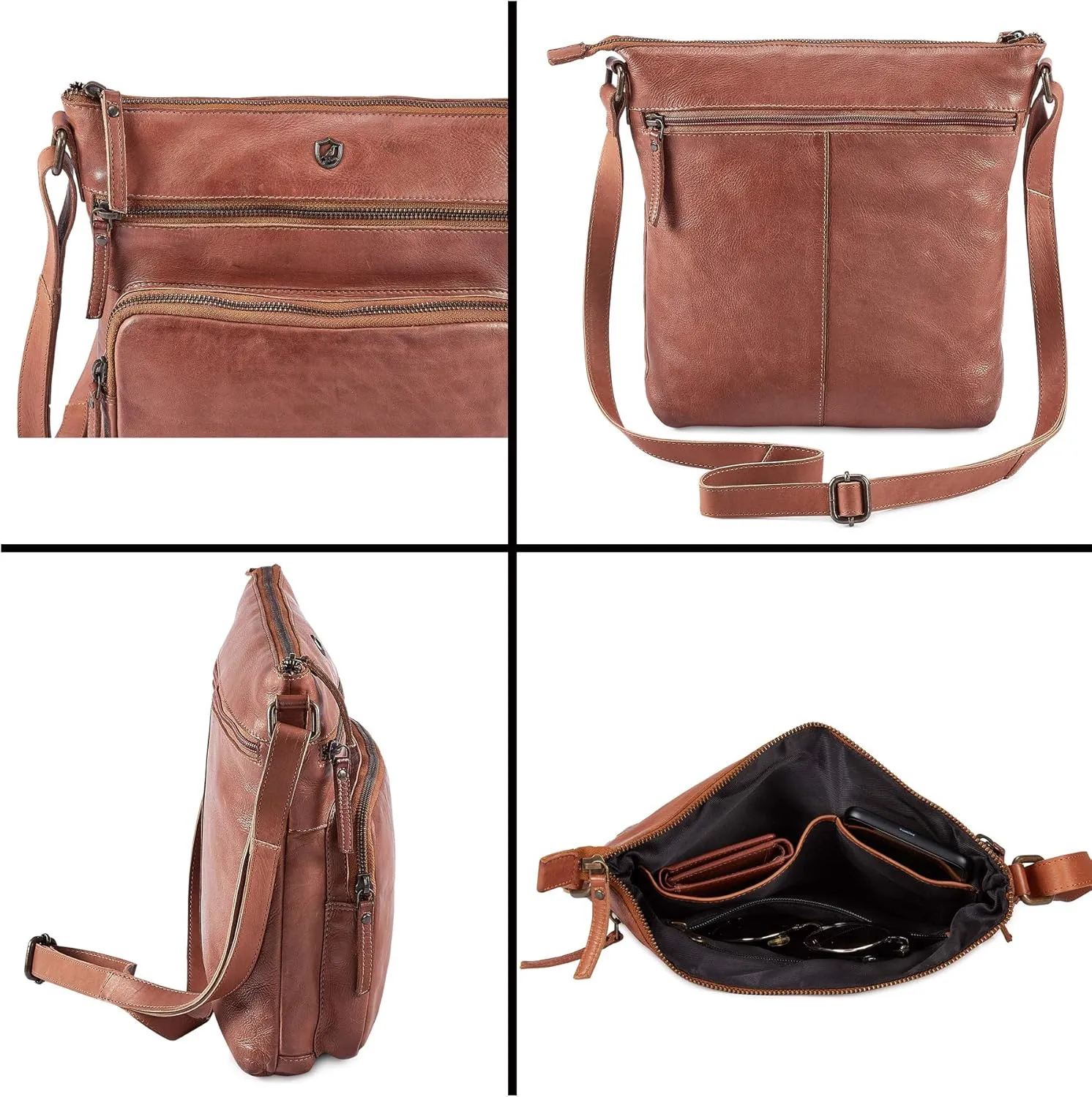 Crossbody Bags for Women Real Leather Purse Handmade Vintage Crossover Shoulder Pocketbook