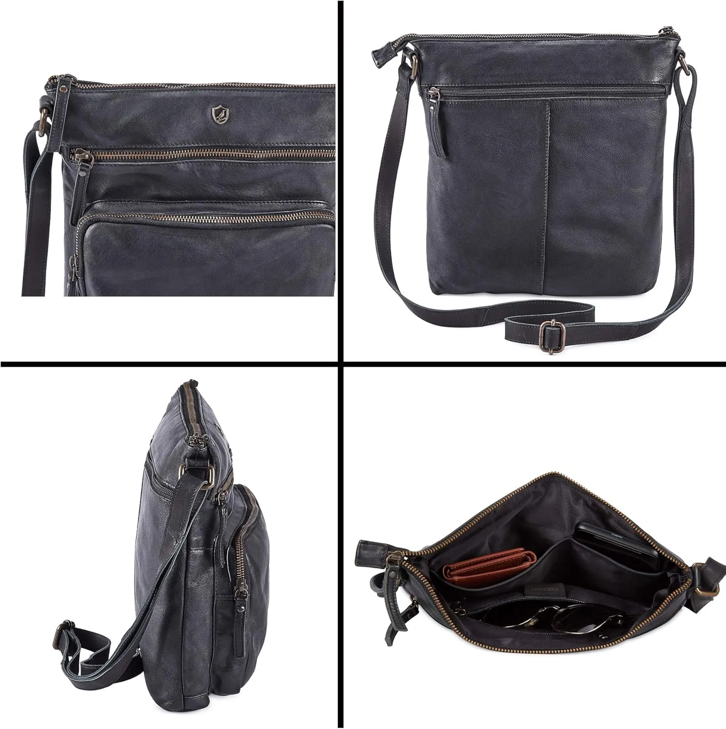 Crossbody Bags for Women Real Leather Purse Handmade Vintage Crossover Shoulder Pocketbook