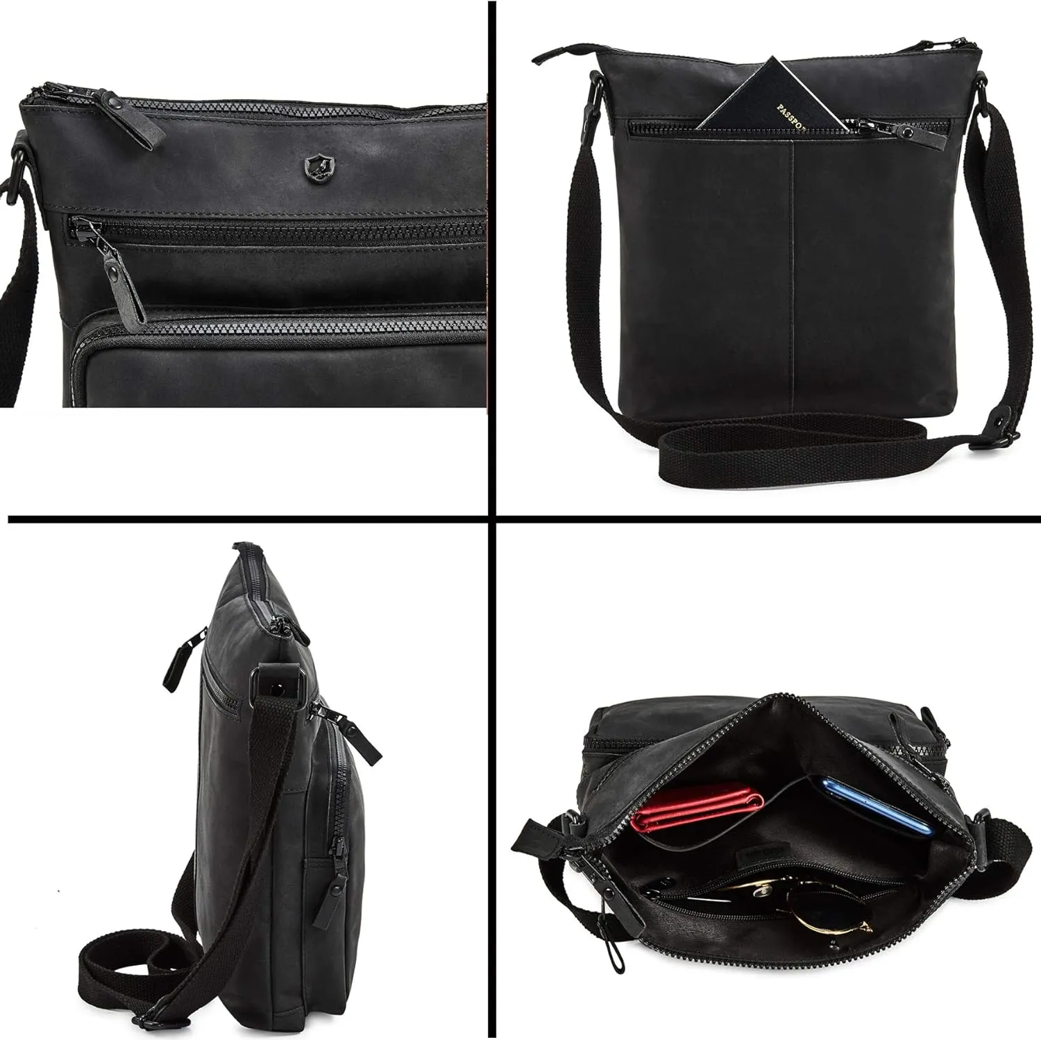 Crossbody Bags for Women Real Leather Purse Handmade Vintage Crossover Shoulder Pocketbook