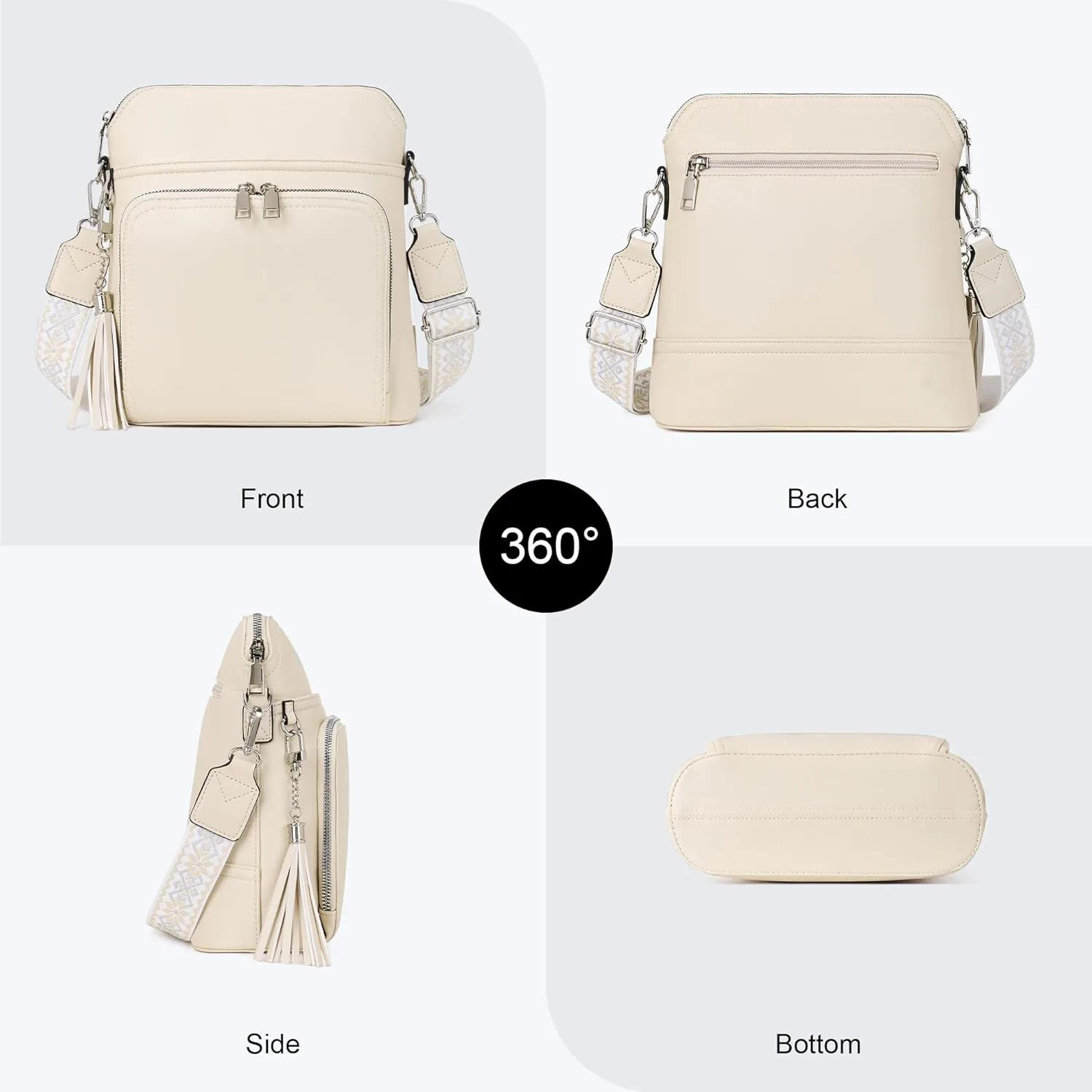 Crossbody Purse for Women,Lightweight Medium Crossbody Bag Soft Leather Women's Shoulder Handbags with Tassel