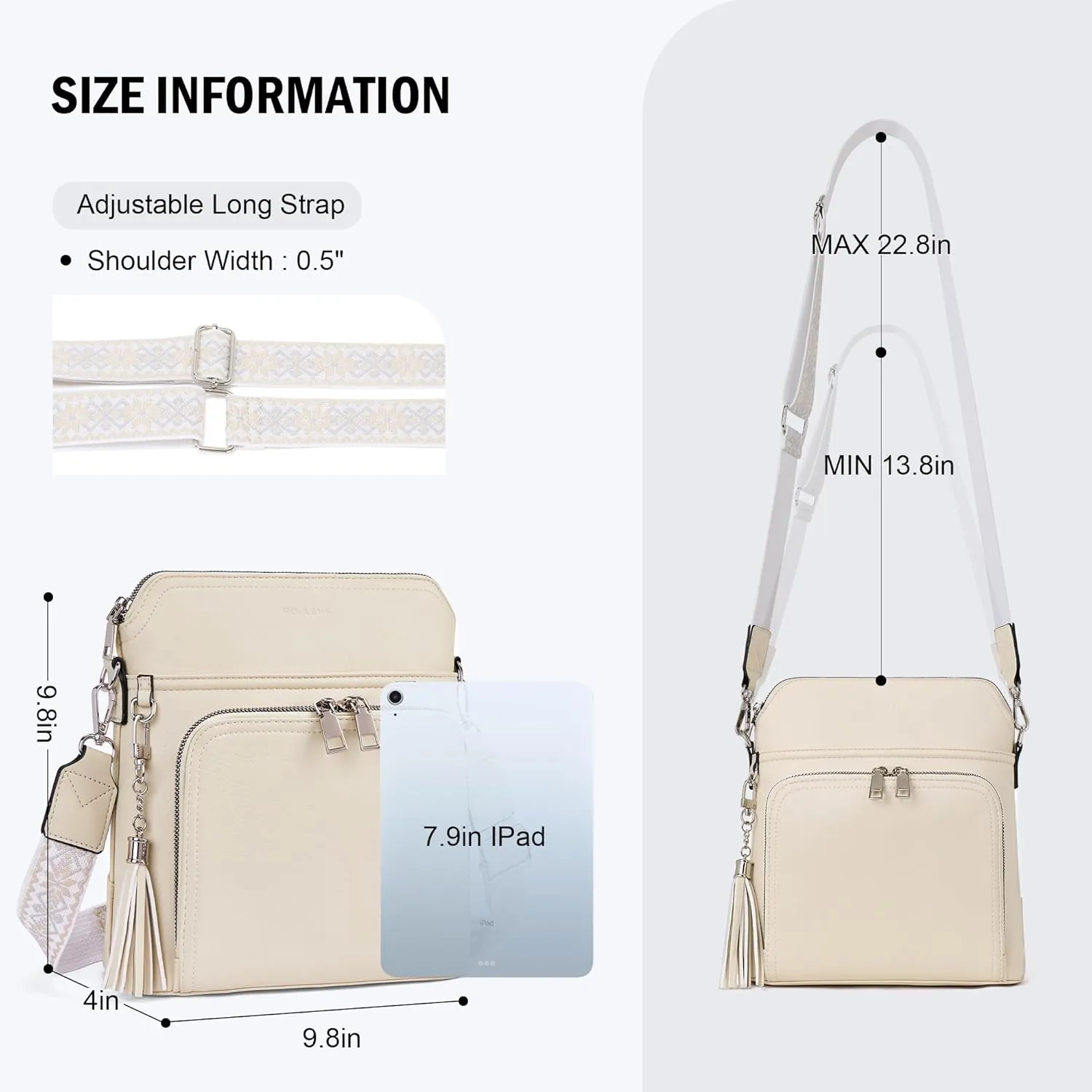 Crossbody Purse for Women,Lightweight Medium Crossbody Bag Soft Leather Women's Shoulder Handbags with Tassel