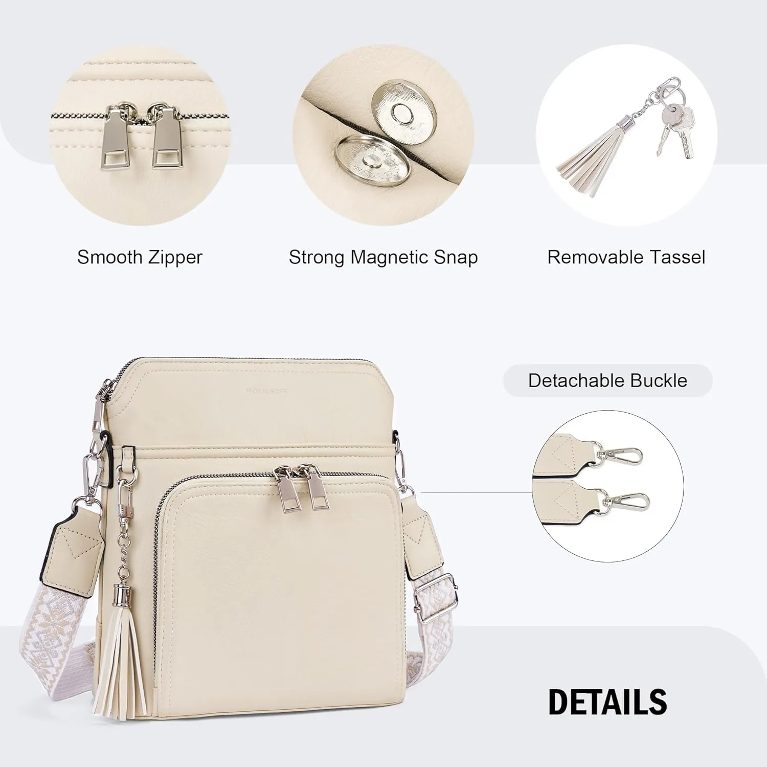 Crossbody Purse for Women,Lightweight Medium Crossbody Bag Soft Leather Women's Shoulder Handbags with Tassel
