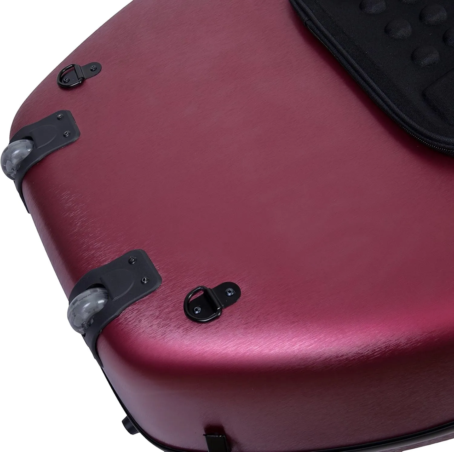 Crossrock Poly Carbon Cello Case for 4/4 Full-Size | Matte Red Finish, Wheels, Lightweight & Durable – Best for School Orchestra & Student Musicians