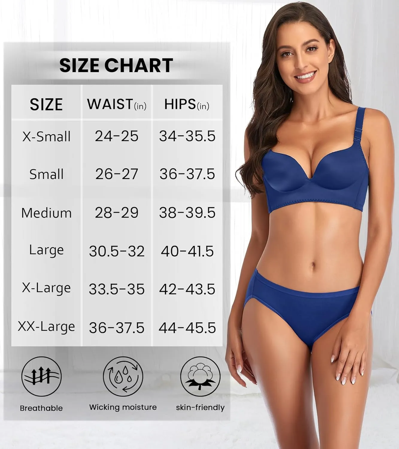 CULAYII Women's Cotton Bikini Panties, High-Cut Full Coverage Stretch Cool Underwear for Women