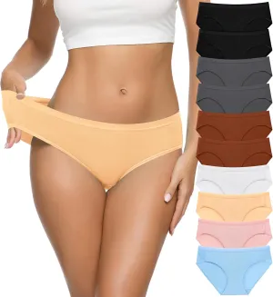 CULAYII Women's Cotton Bikini Panties, High-Cut Full Coverage Stretch Cool Underwear for Women