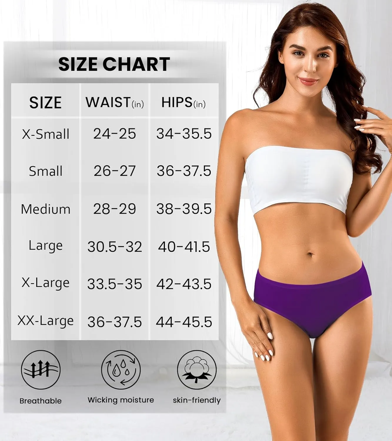 CULAYII Women's Cotton Bikini Panties, High-Cut Full Coverage Stretch Cool Underwear for Women