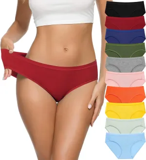 CULAYII Women's Cotton Bikini Panties, High-Cut Full Coverage Stretch Cool Underwear for Women