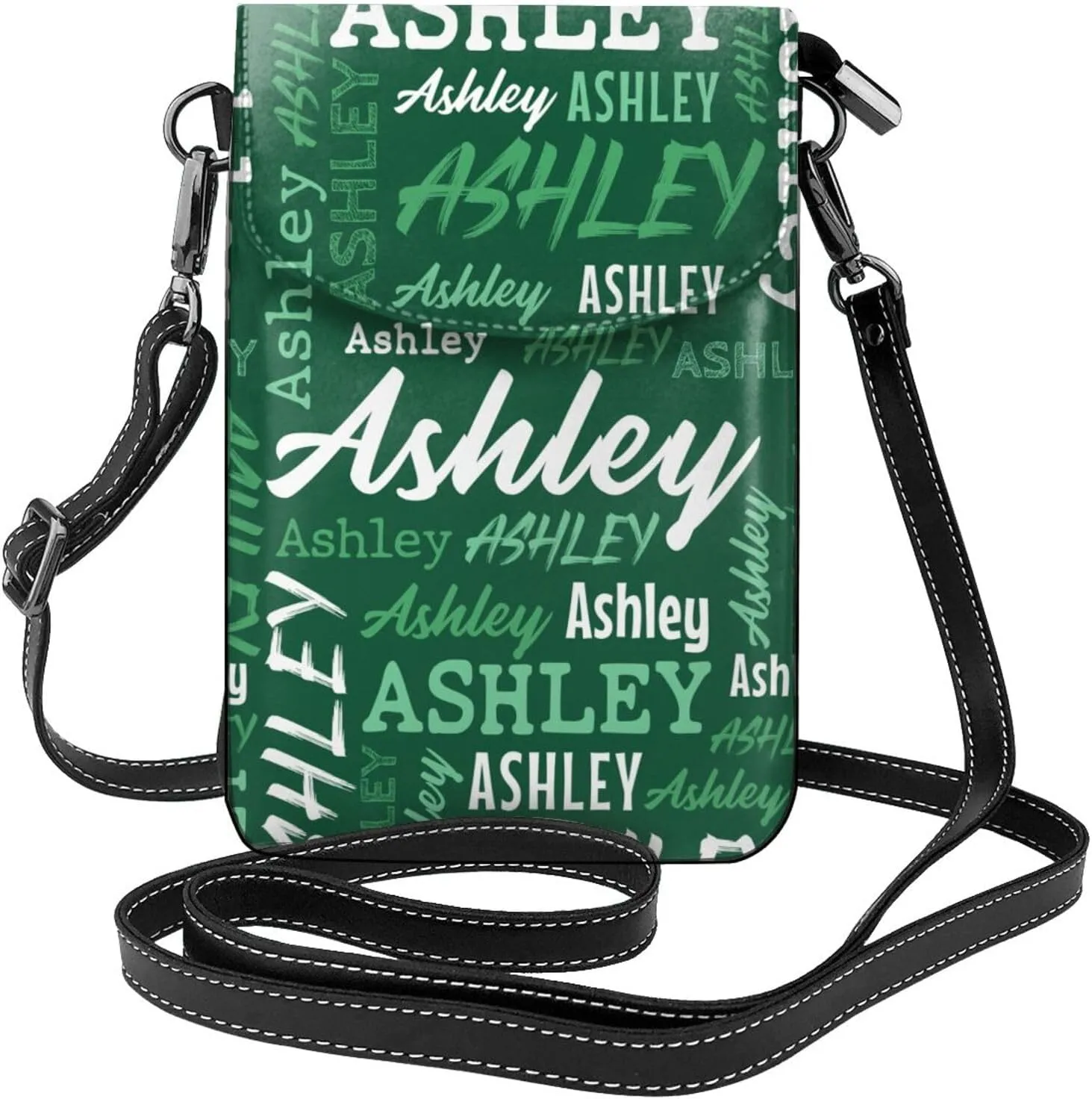 Custom Crossbody Phone Purse with Name, Personalized Name PU Leather Handbag, Customized Phone Bag Gift for Women