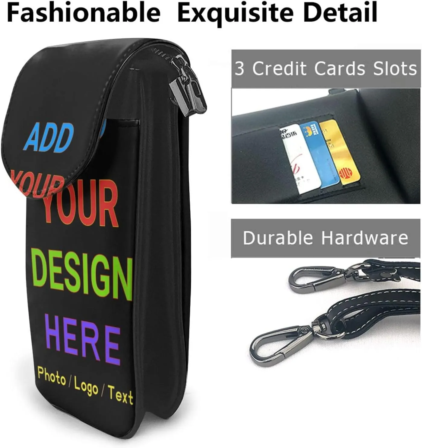 Custom Name Small Crossbody Cell Phone Bag for Women Personalized PU Leather Mini Shoulder Bag Wallet Cellphone Purse with Credit Card Slots and Adjustable Strap (Custom)
