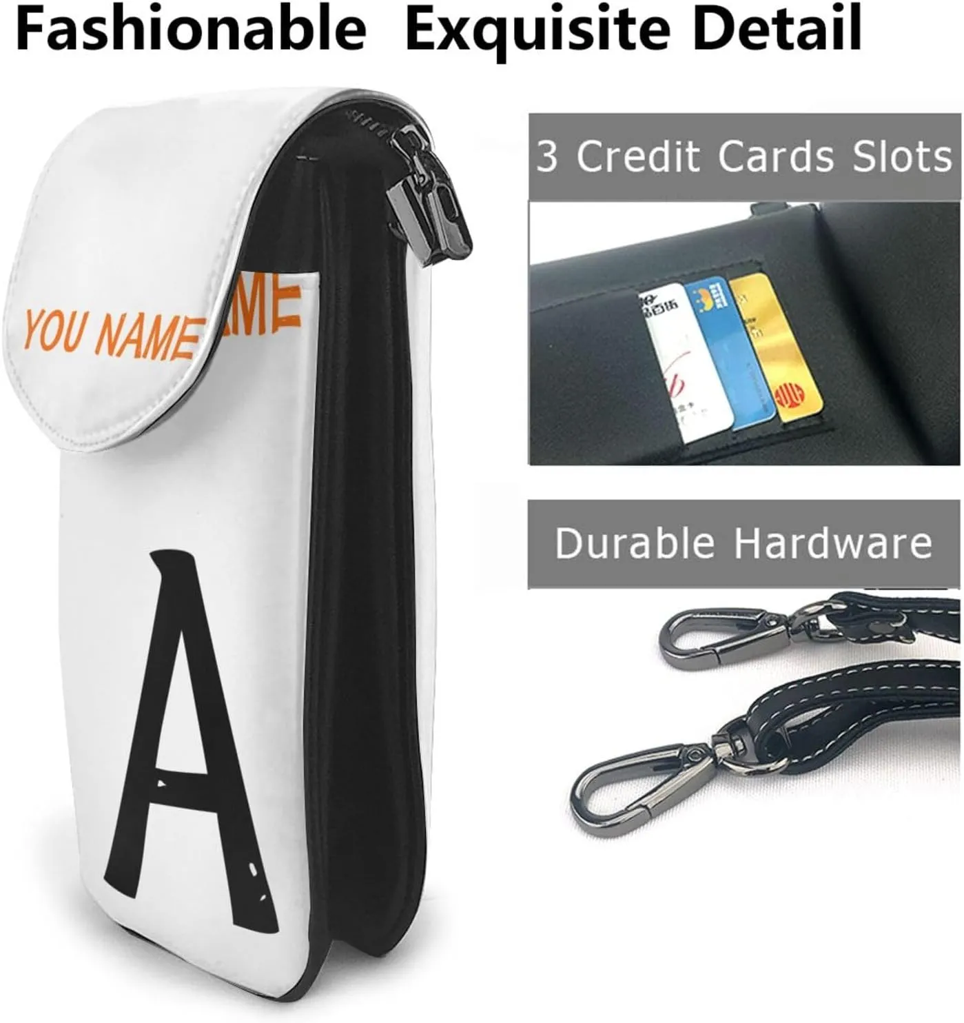 Custom Small Crossbody Cell Phone Bag Personalized Name Photo Text Logo Purse Phone Wallet Mini Leather Cellphone Purse