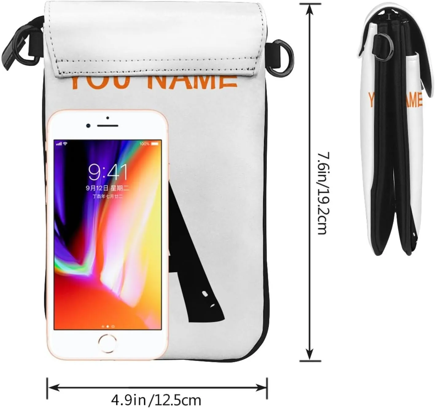 Custom Small Crossbody Cell Phone Bag Personalized Name Photo Text Logo Purse Phone Wallet Mini Leather Cellphone Purse