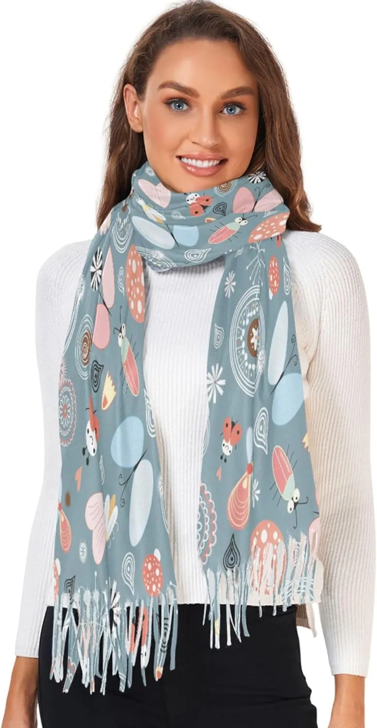 Cute Cartoon Animal Face Travel Scarf Decorative Women Shawls and Wraps Evening Pashmina Scarves