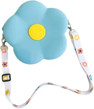 Cute Flower Shaped Mini Purse Crossbody Bag for Women Girls Novelty Silicone Shoulder Bag