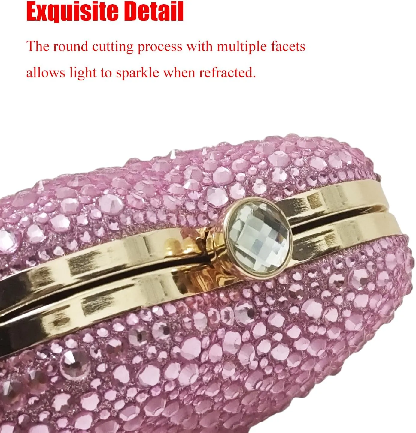 Cute Heart Shape Clutch Purse Mini Love Heart Rhinestone Wedding Handbag Party Women Purse