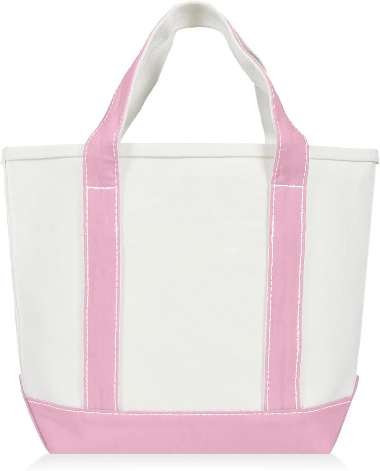DALIX 14" Mini Small Cotton Canvas Party Favor Wedding Gift Tote Bag in Pink