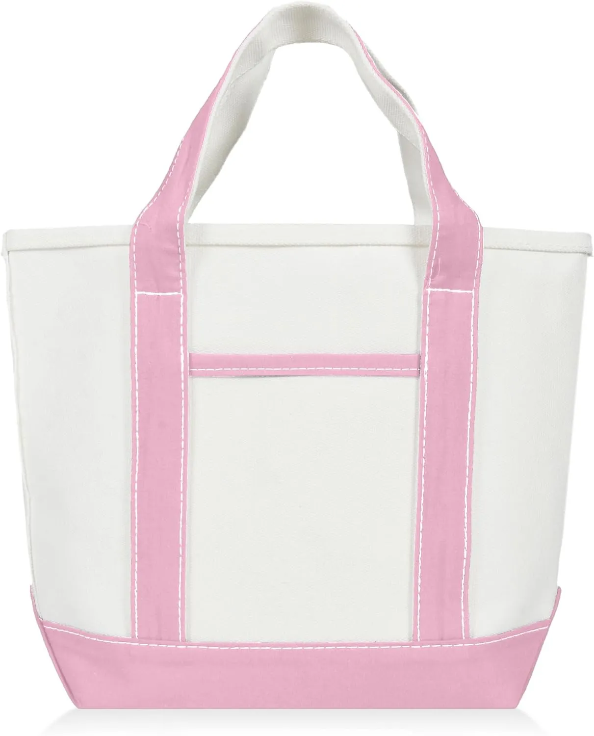 DALIX 14" Mini Small Cotton Canvas Party Favor Wedding Gift Tote Bag in Pink