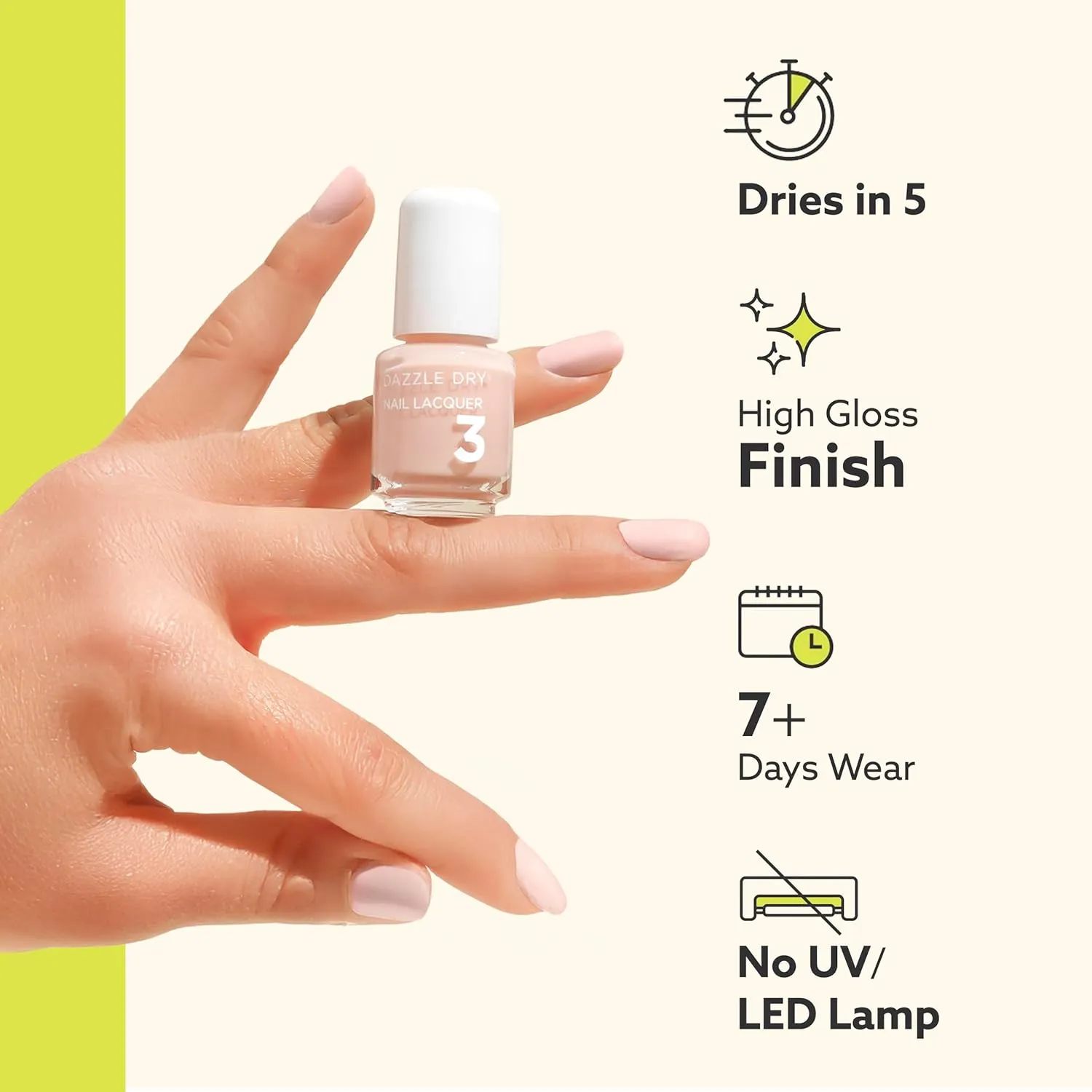 Dazzle Dry Mini Kit 4 Step System - The Duchess, a full coverage bright strawberry pink. (5 Piece Kit / 5 Manicures)