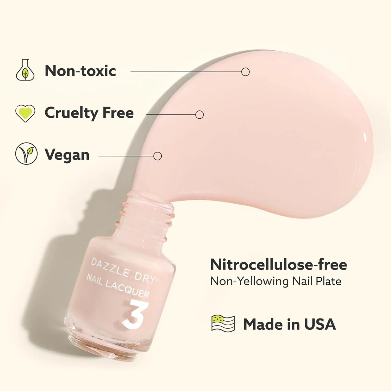 Dazzle Dry Mini Kit 4 Step System - The Duchess, a full coverage bright strawberry pink. (5 Piece Kit / 5 Manicures)