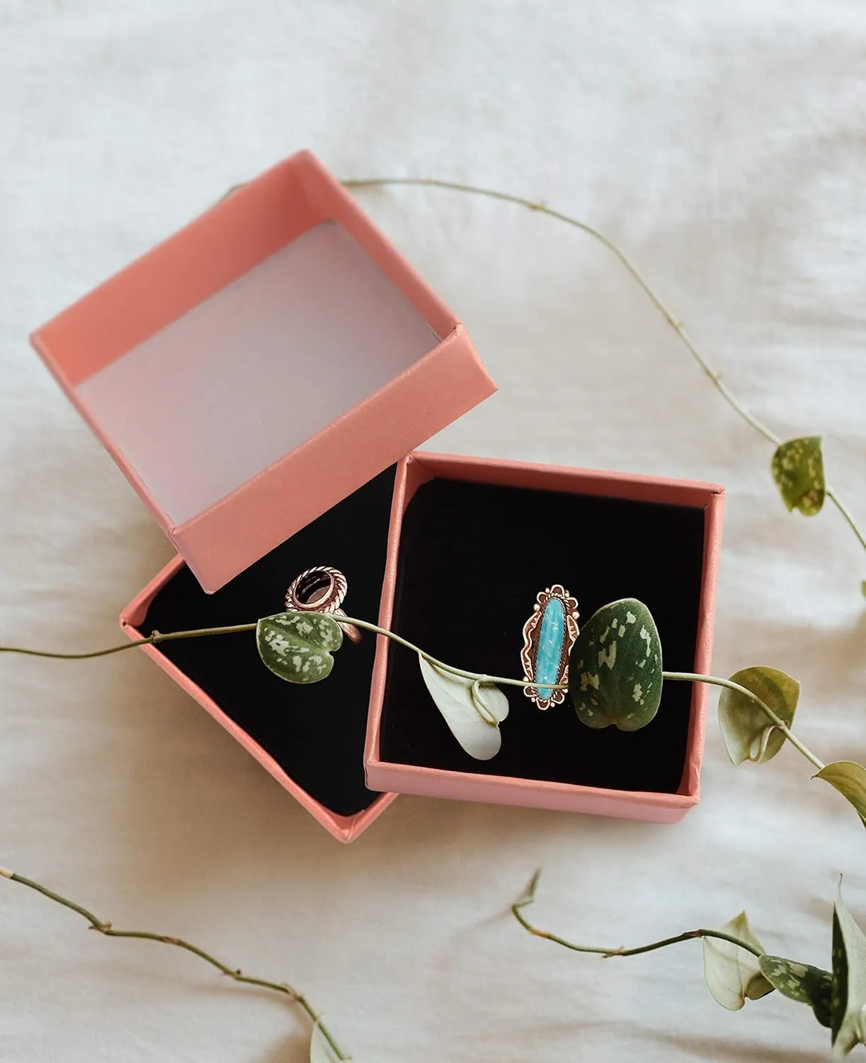 dedoot Pink Jewelry Gift Boxes Bulk, Cardboard Jewelry boxes Small Kraft Gift Boxes 30 Pieces 2x2x1.2 Inch Square with Velvet Cushion