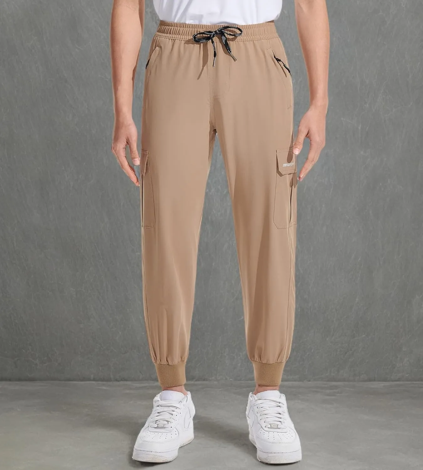 DEVOROPA Boys Joggers Lightweight Hiking Cargo Pants Water Resistant UPF 50  Quick Dry Youth Kids Athletic Running Pants