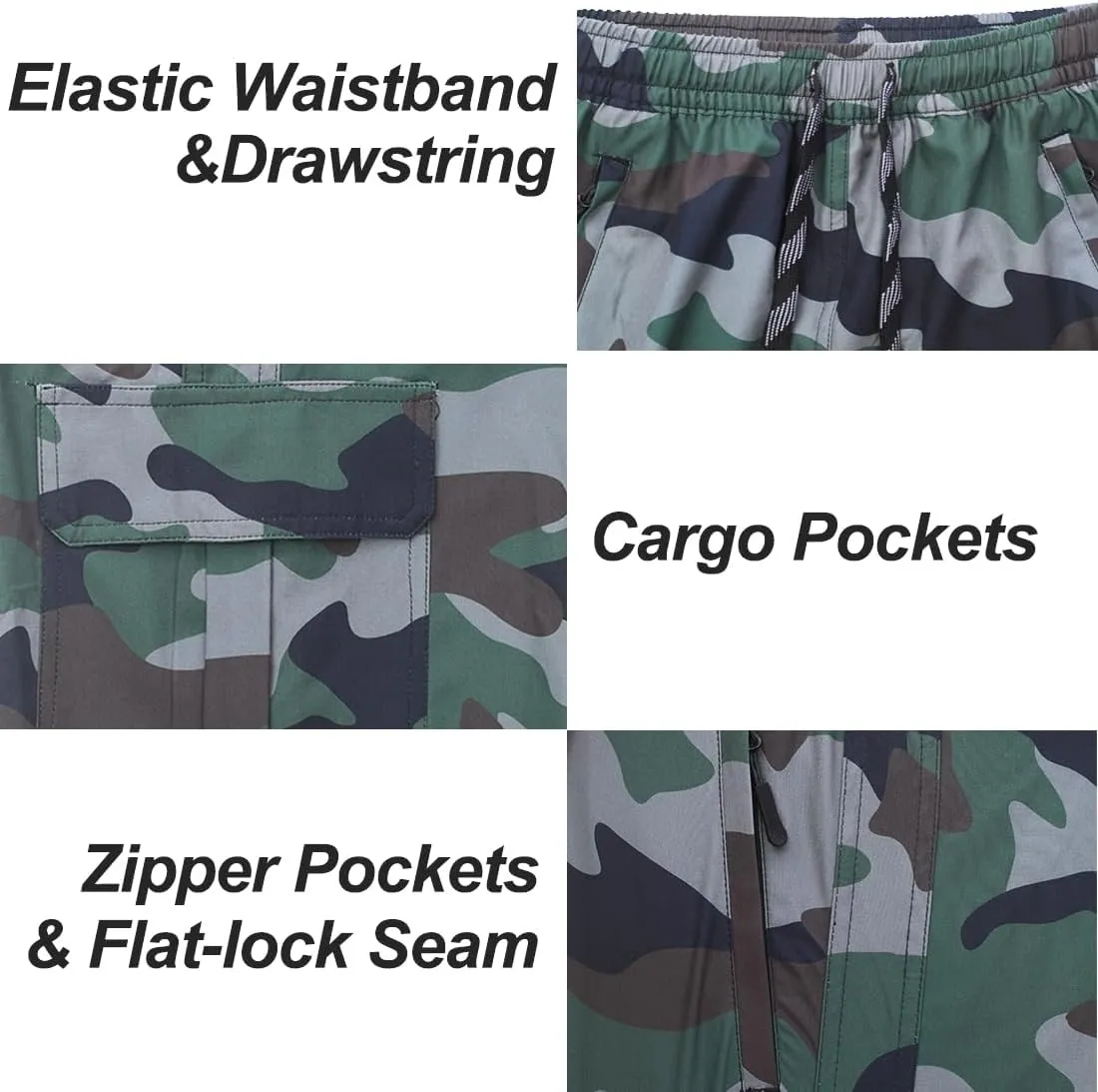 DEVOROPA Boys Joggers Lightweight Hiking Cargo Pants Water Resistant UPF 50  Quick Dry Youth Kids Athletic Running Pants