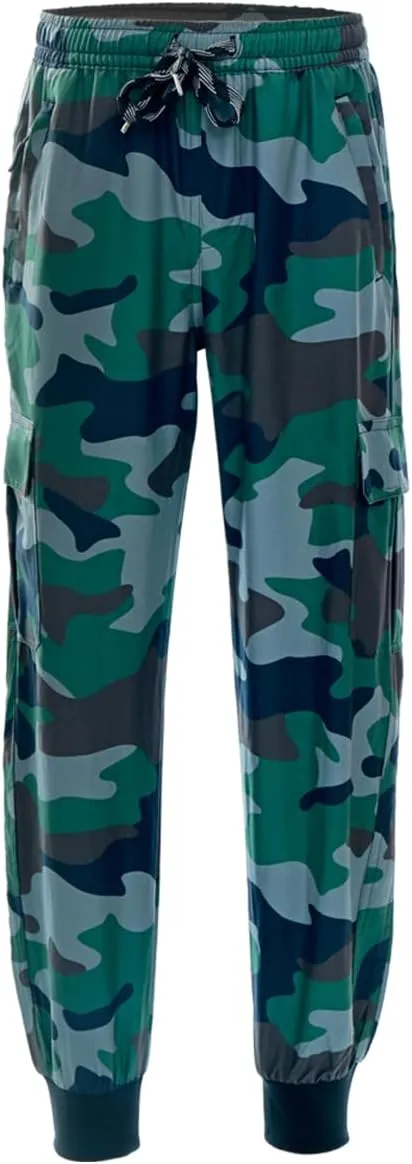 DEVOROPA Boys Joggers Lightweight Hiking Cargo Pants Water Resistant UPF 50  Quick Dry Youth Kids Athletic Running Pants