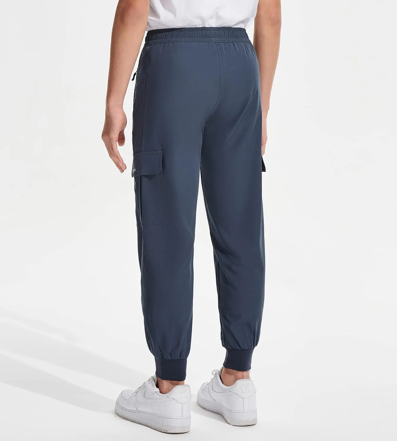 DEVOROPA Boys Joggers Lightweight Hiking Cargo Pants Water Resistant UPF 50  Quick Dry Youth Kids Athletic Running Pants
