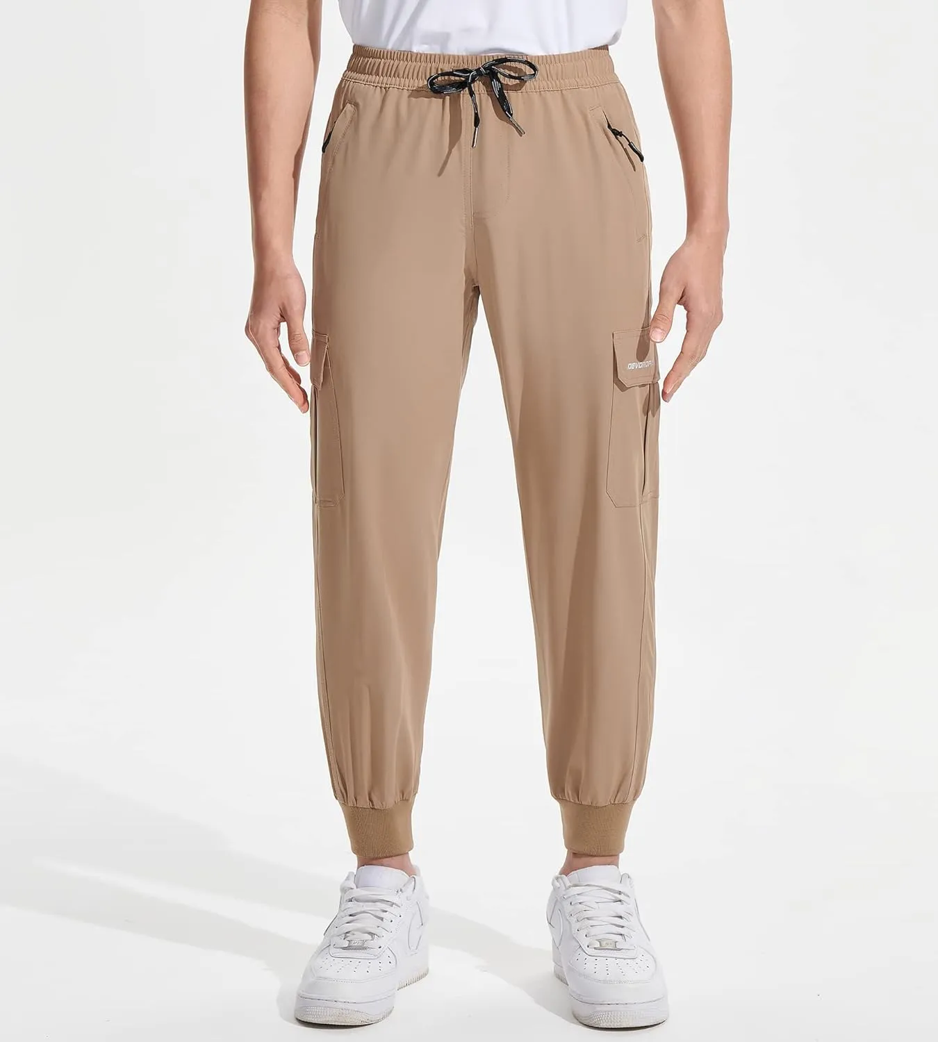 DEVOROPA Boys Joggers Lightweight Hiking Cargo Pants Water Resistant UPF 50  Quick Dry Youth Kids Athletic Running Pants