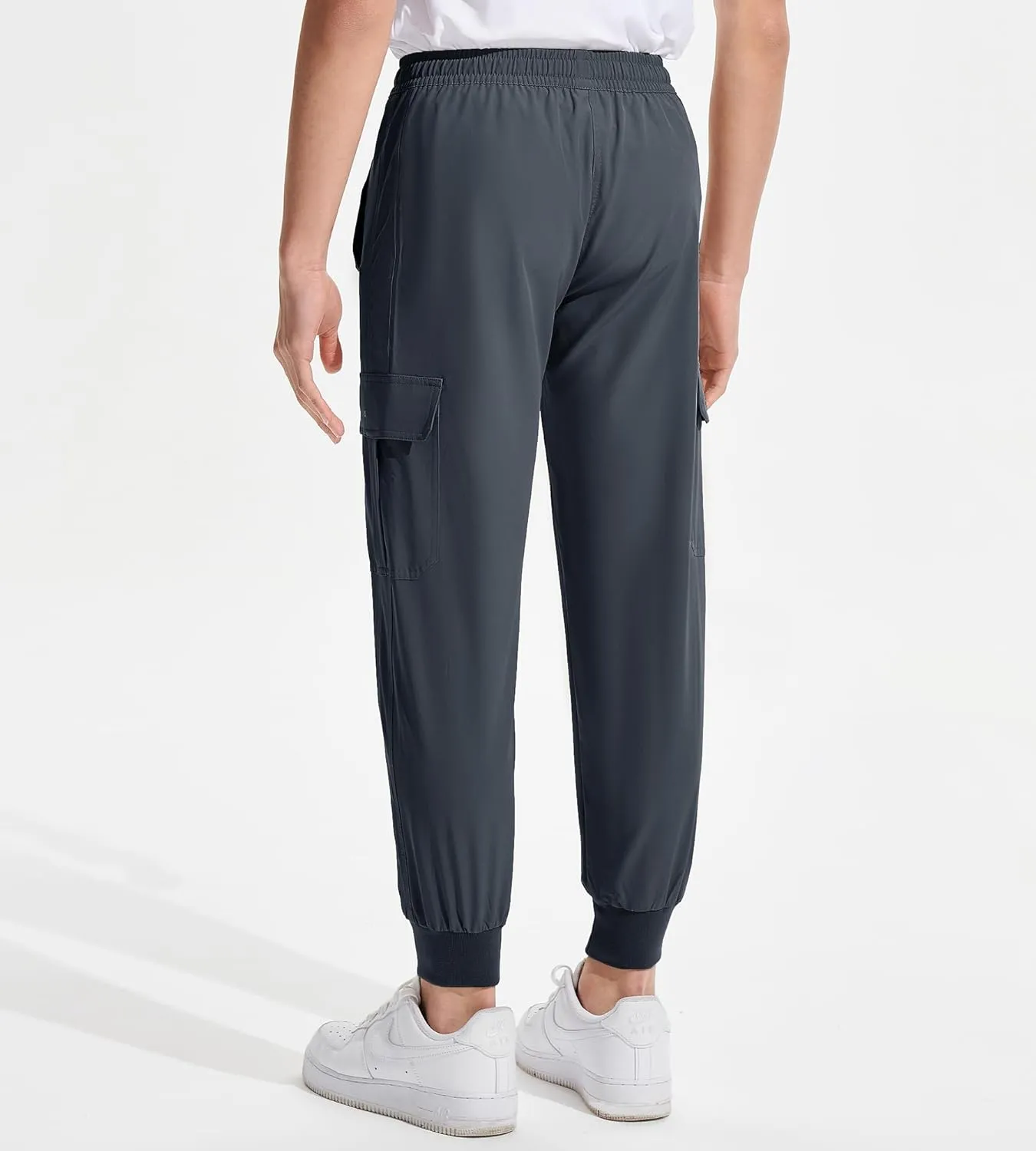 DEVOROPA Boys Joggers Lightweight Hiking Cargo Pants Water Resistant UPF 50  Quick Dry Youth Kids Athletic Running Pants