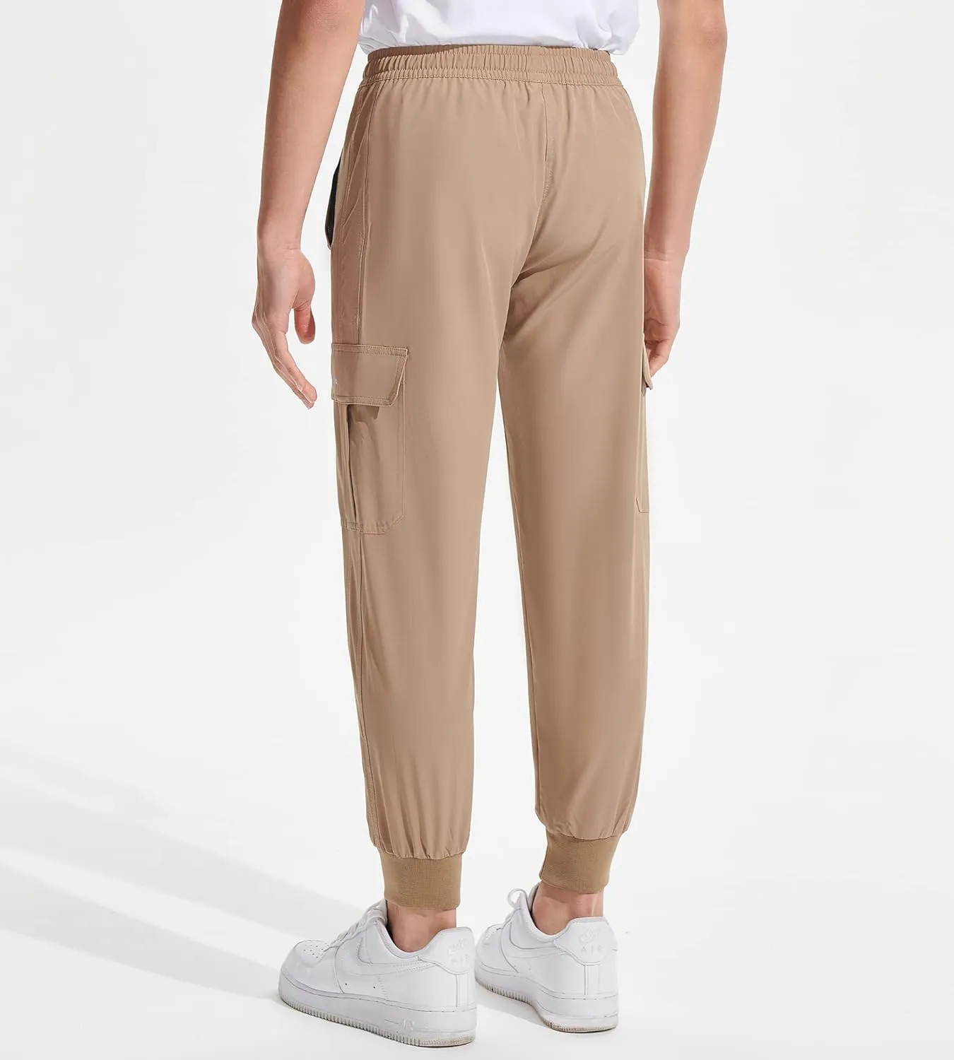 DEVOROPA Boys Joggers Lightweight Hiking Cargo Pants Water Resistant UPF 50  Quick Dry Youth Kids Athletic Running Pants