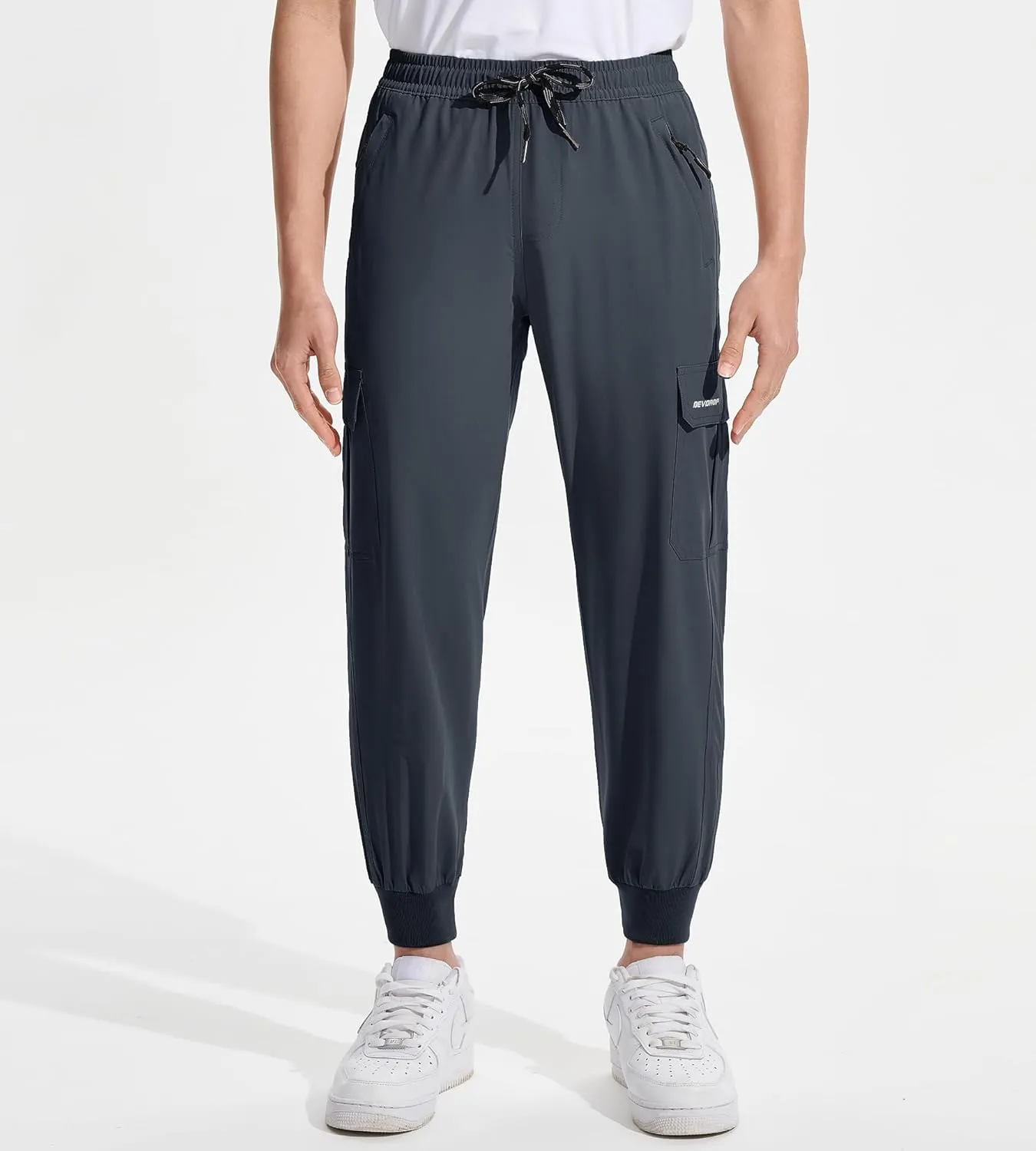 DEVOROPA Boys Joggers Lightweight Hiking Cargo Pants Water Resistant UPF 50  Quick Dry Youth Kids Athletic Running Pants
