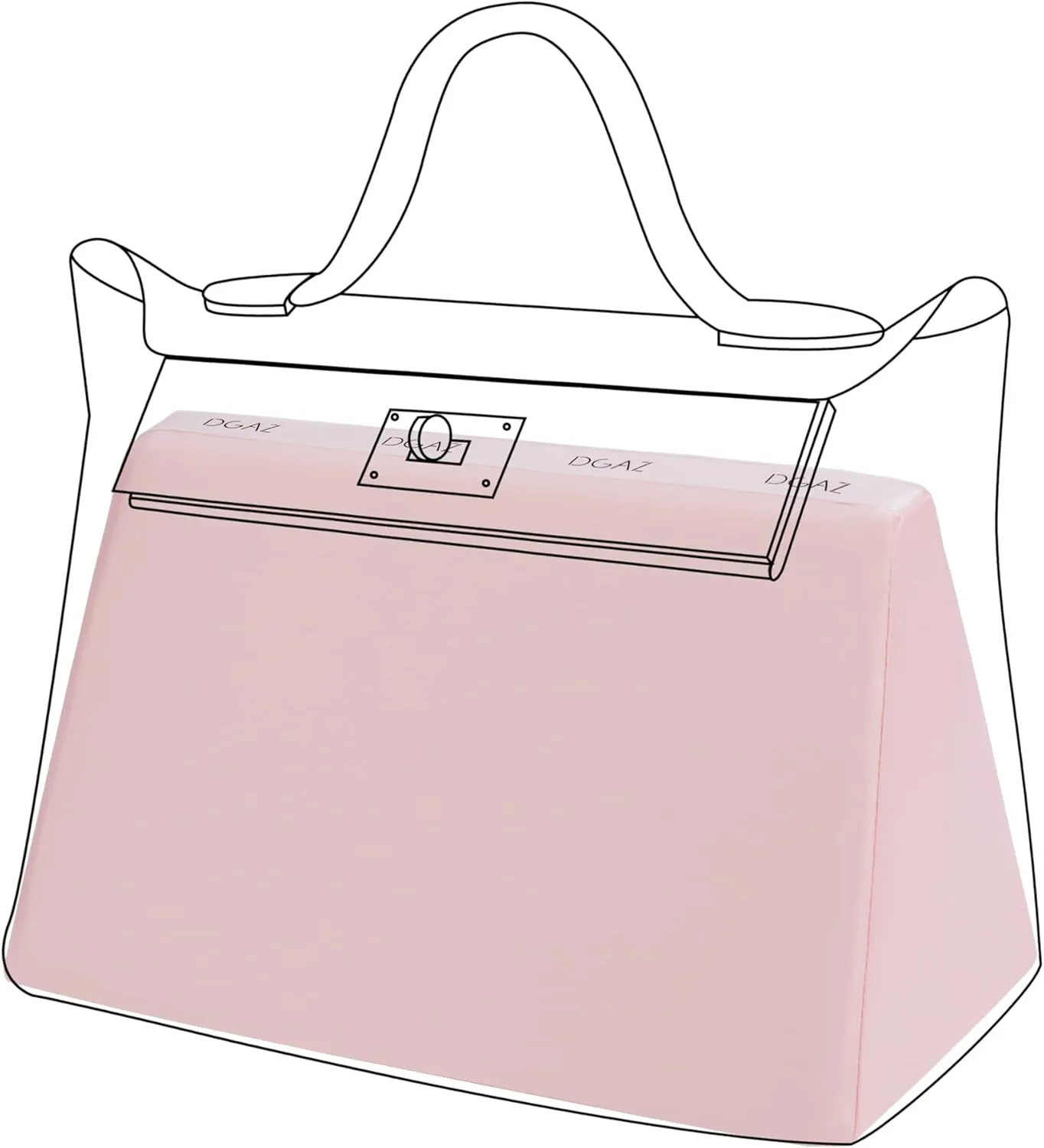DGAZ Bag Pillow Shaper Insert for Luxury Handbags, Silky Pillow Shaper for Hermes 24/24-mini Bags(Pink,2424-mini)
