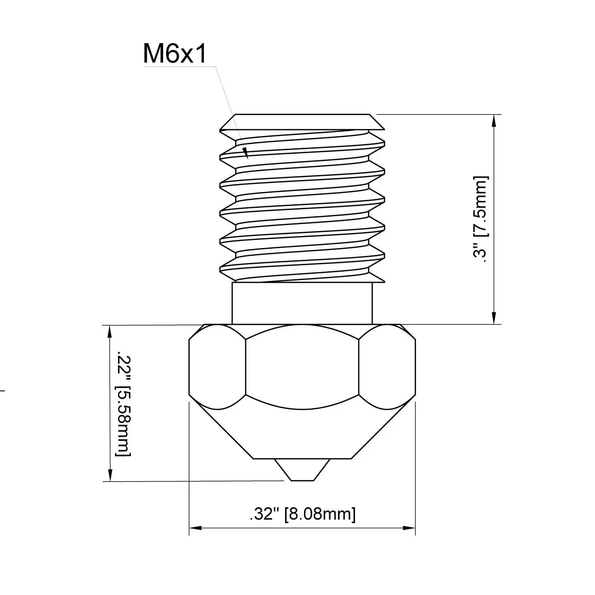 Diamond PCD Tip E3D V6 Nozzle 0.4mm for Prusa i3 MK3S / Mini, Anycubic i3 Mega/Kobra/Kobra Neo 3D Printer and More, Hardened High Precision (E3D V6, 0.4mm)