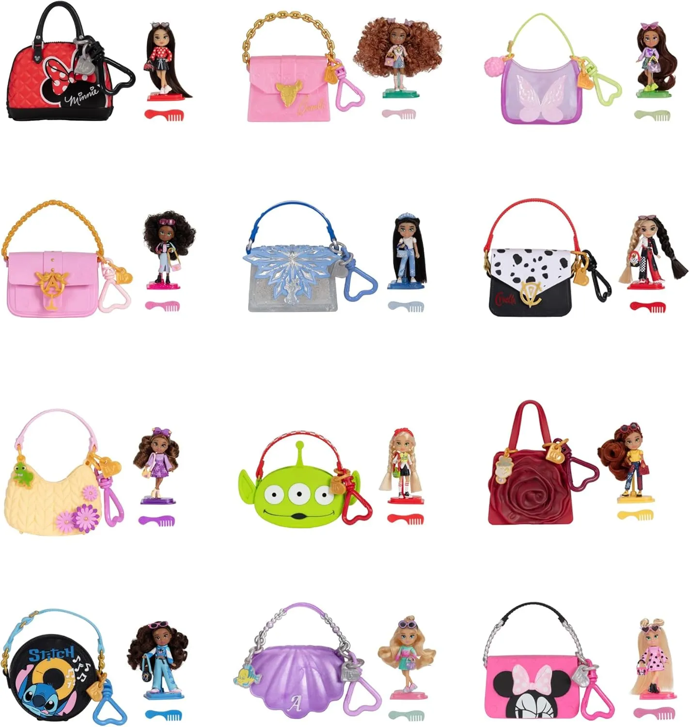 Disney ILY Mini Dolls Tote-ILY-Teenies 2-Pack Bundle, Inspired by Your Favorite Disney Characters or Stories with Matching Purse and Accessories, Each is 2.25 inch Tall