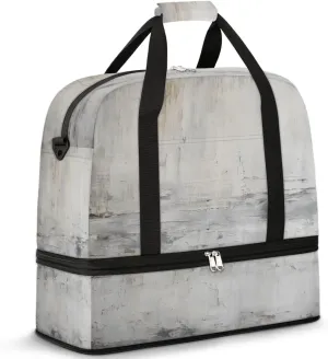 Distressed Wooden Surface Travel Duffel Bag, Travel Essentials, Gym Bag for Women, Weekender Overnight Bag With Shoes Compartment, Carry On Bags for Airplanes
