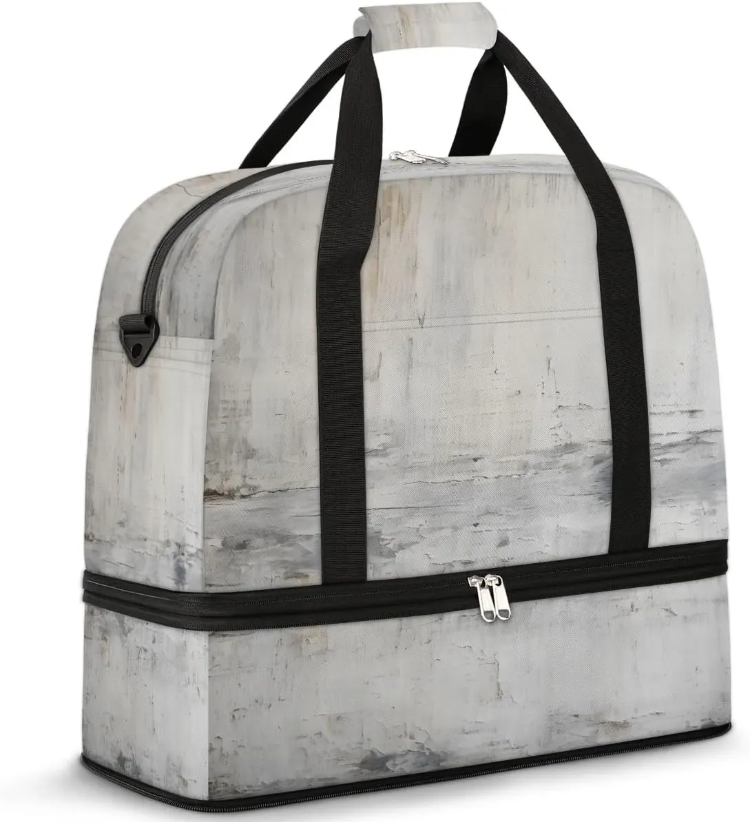 Distressed Wooden Surface Travel Duffel Bag, Travel Essentials, Gym Bag for Women, Weekender Overnight Bag With Shoes Compartment, Carry On Bags for Airplanes