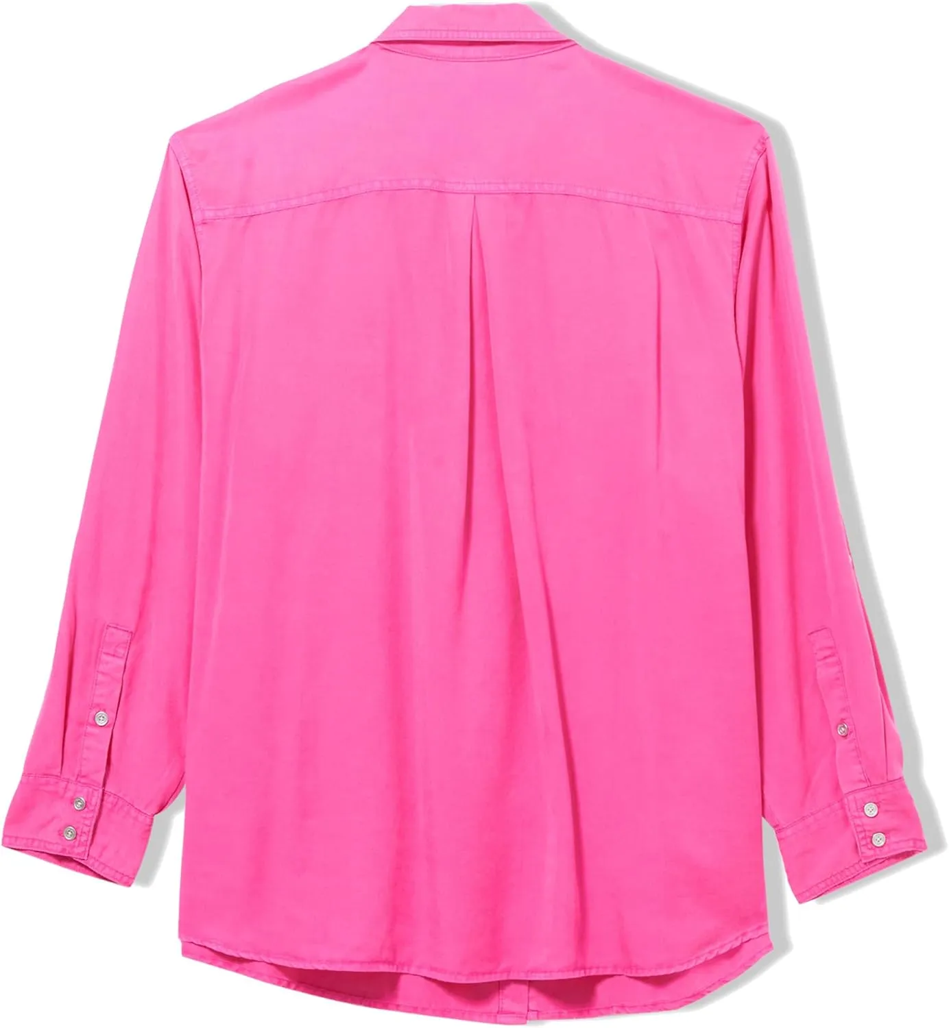 DKNY Women's Plus Garment Dye Classic Roll Tab Sleeve Button Front Shirt