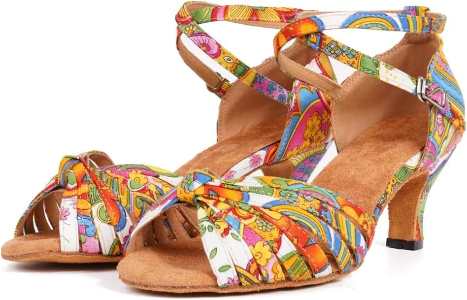 DKZSYIM Women's Professional Latin Dance Shoes Ballroom Wedding Performance Shoes,Model L354
