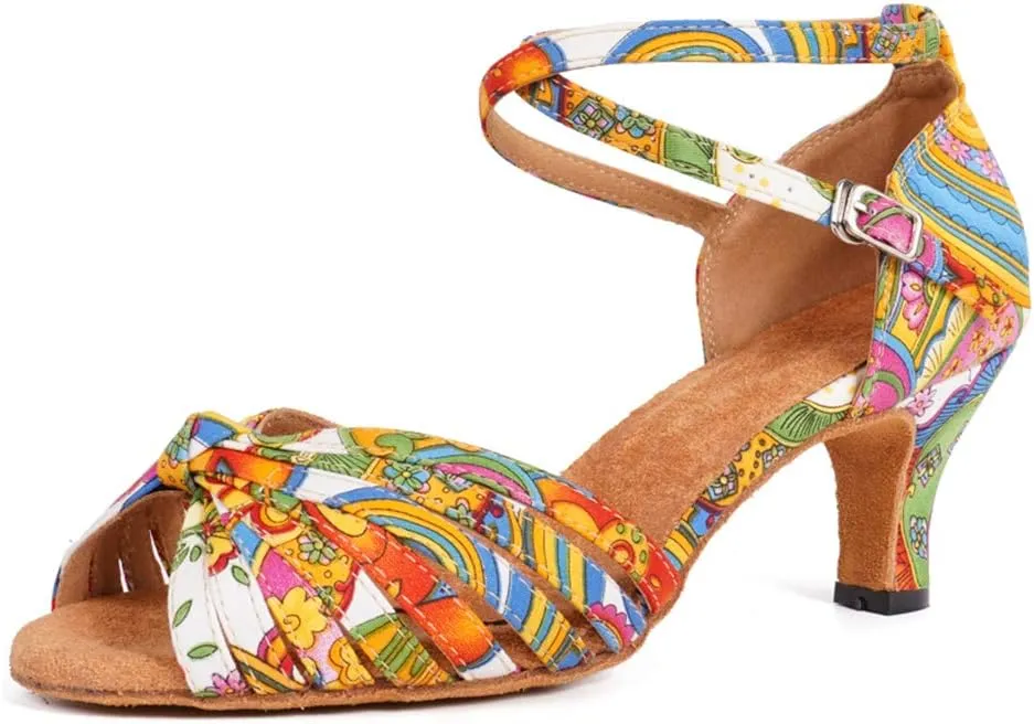 DKZSYIM Women's Professional Latin Dance Shoes Ballroom Wedding Performance Shoes,Model L354