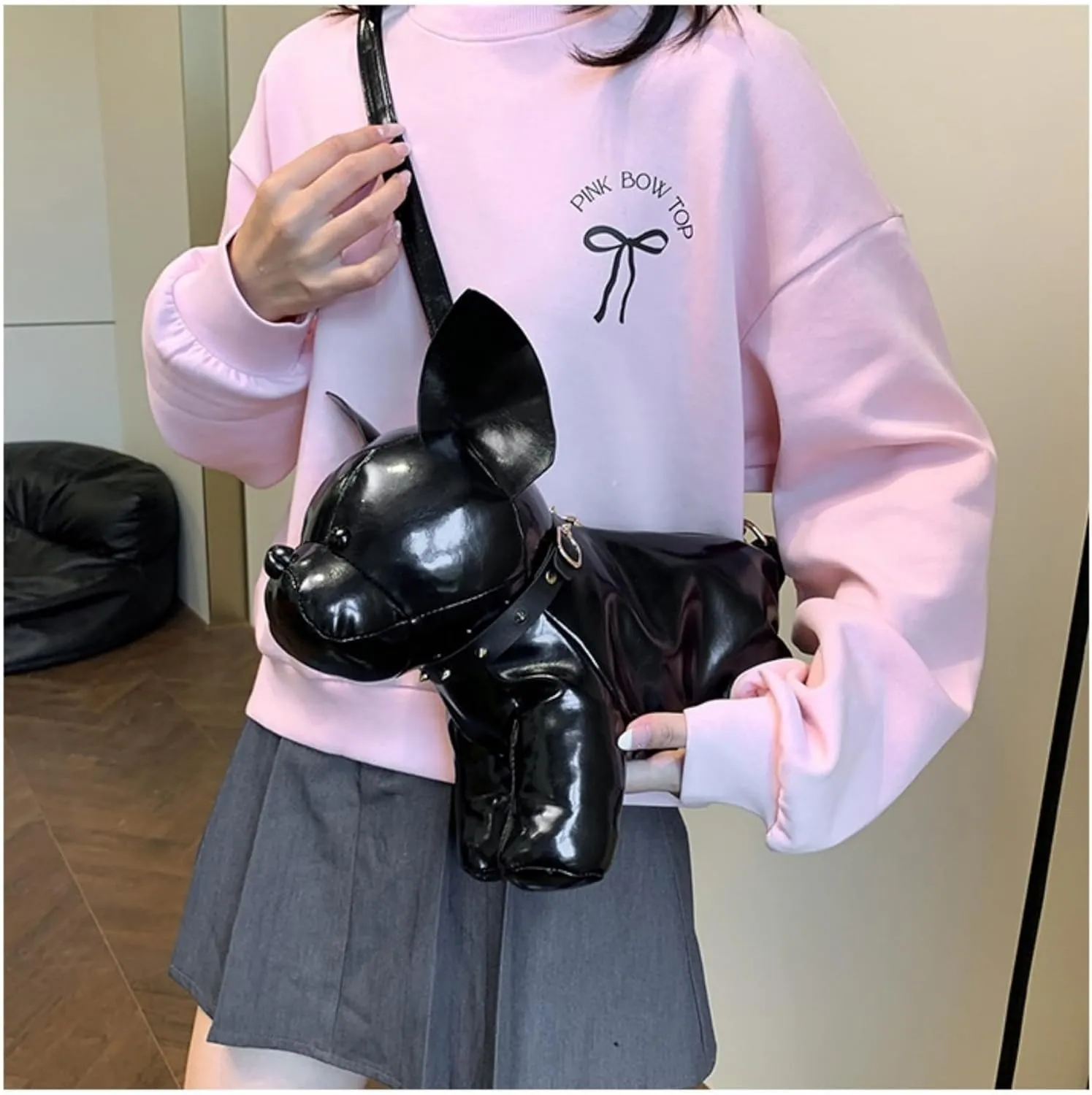Dog Shaped Shoulder Bag for Women Cute Unique Cartoon Animal Crossbody Bag PU Leather Clutch Purse Handbags for Pet Lover