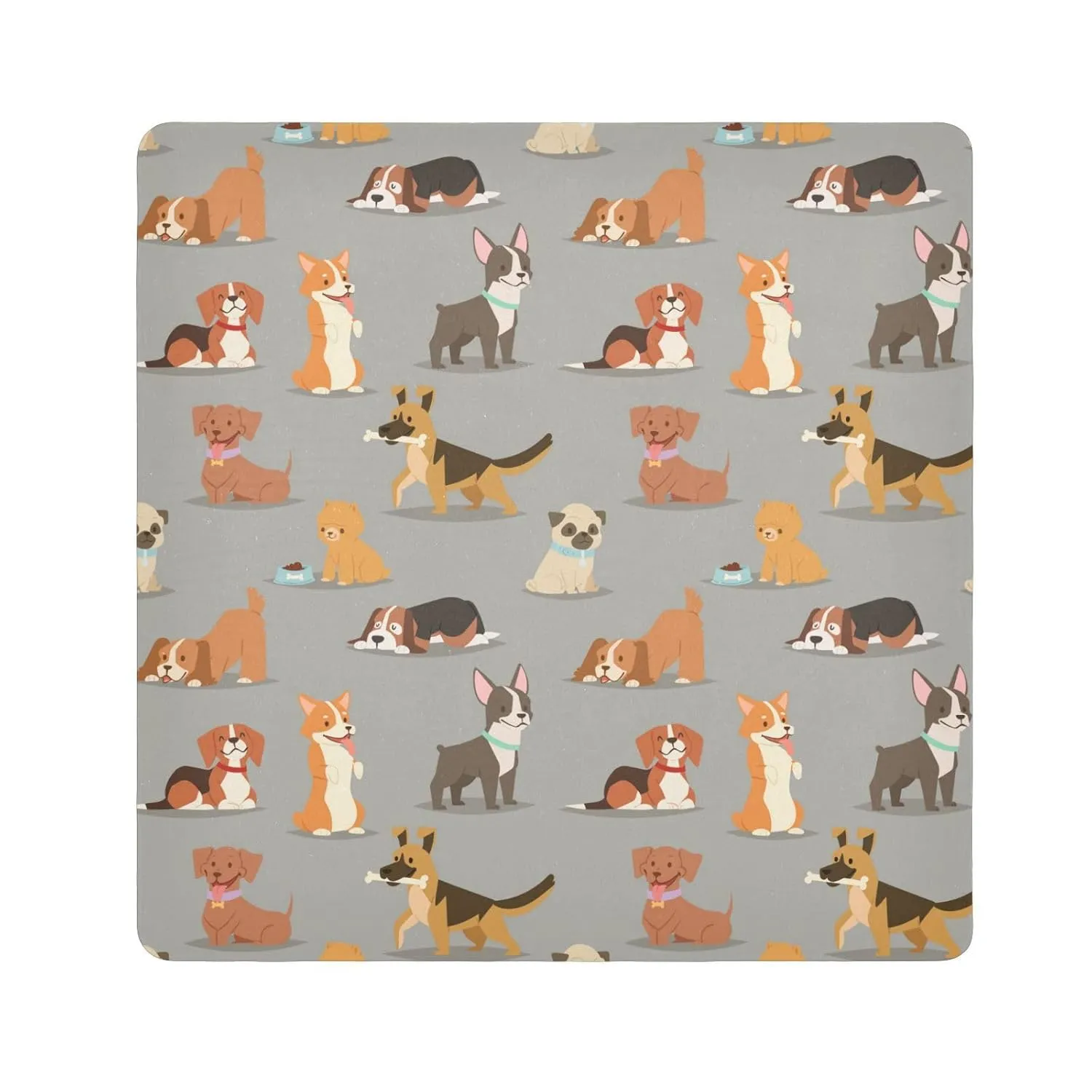 Dogs Breed Cute Puppy Self-Adhesive Magic Cloth Portable Cosmetic Bag Travel Organizer Lens Protector Wrap - 21.7x21.7in