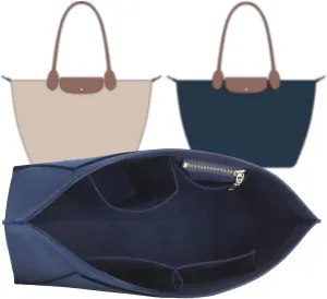 Doxo Longchamp Medium Organizer Insert,Medium BagOrganizer Suitable for Le pliage,Keeps Tote Handbags Shaped& Neat (Blue Nuit,M)