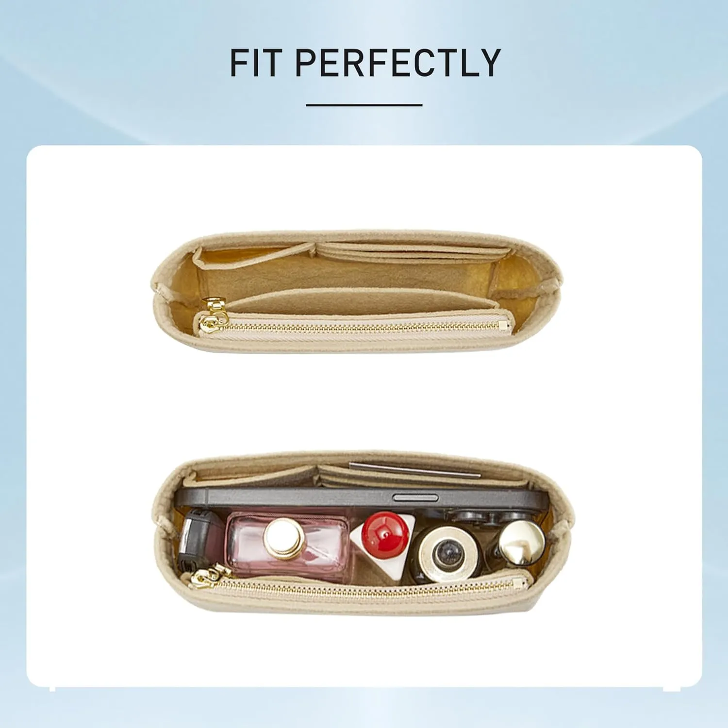 Doxo Longchamp Mini Organizer Insert,Suitable for Le-pliage XS and More,Keeps Tote Handbags Shaped & Neat(Black,Mini)