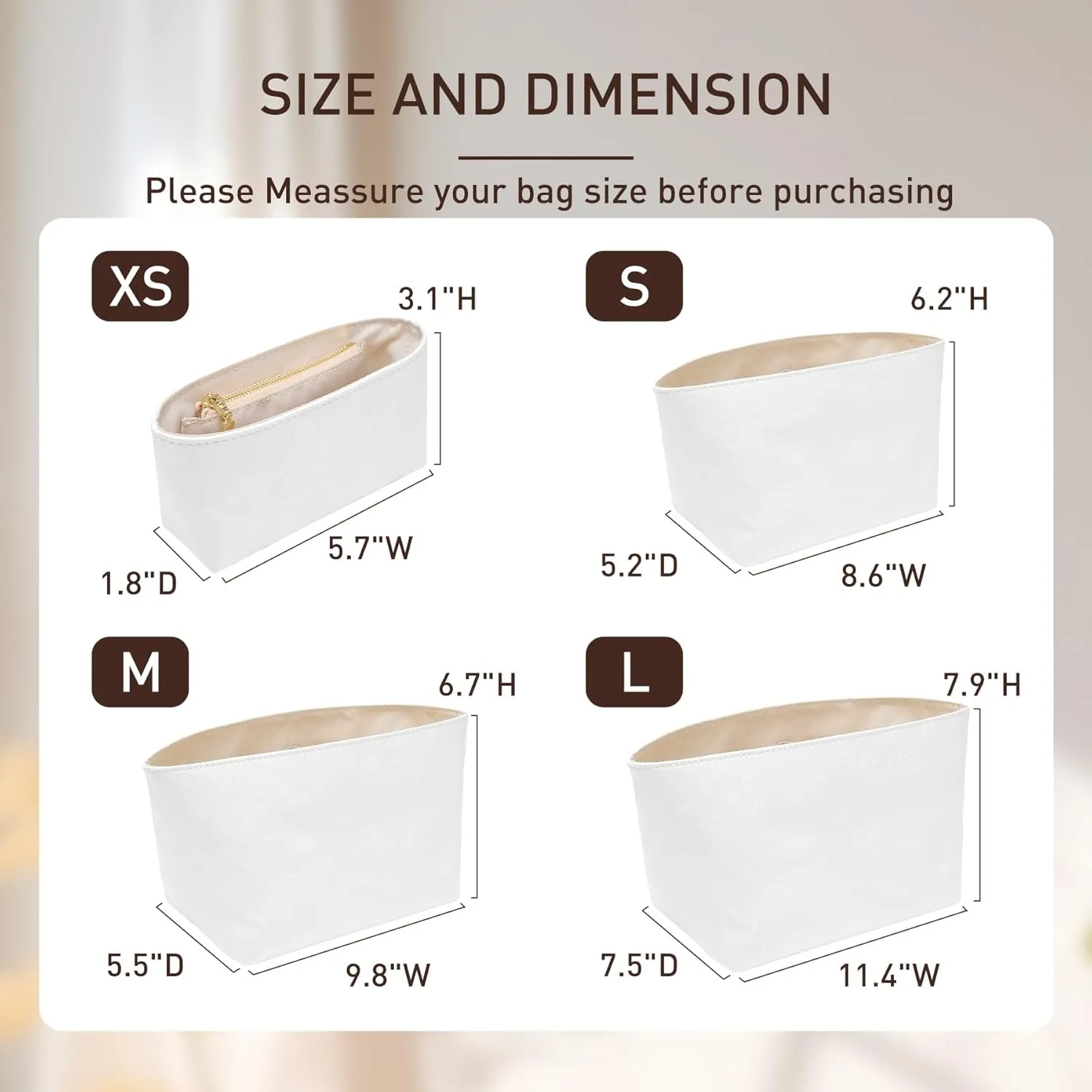 Doxo Tote Bag Organizer Insert Compatible with Long Champ Medium, G.oyard PM, Neverfull MM and More, Light Waterproof DupontPaper le pliage Longchamp Medium Organizer Insert(Full Black, M)