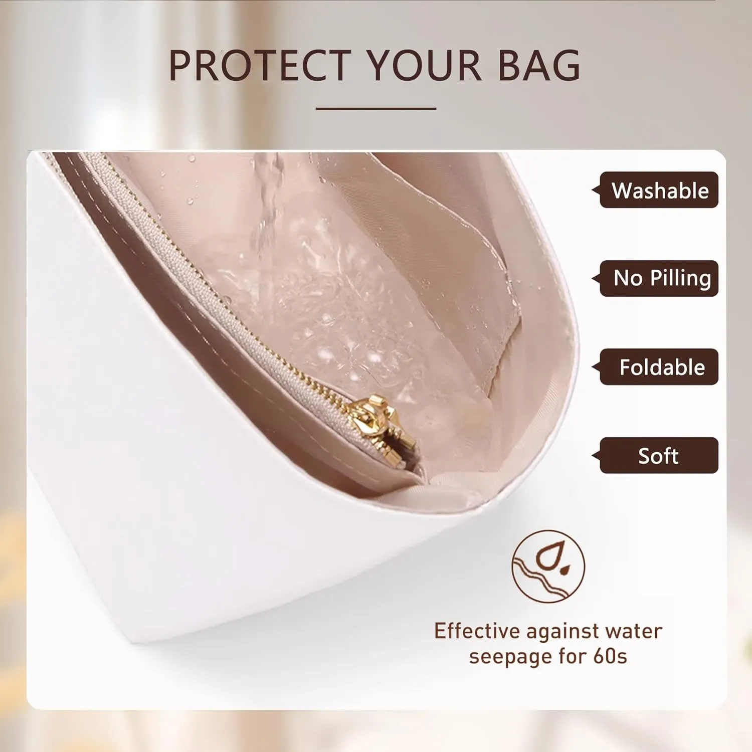 Doxo Tote Bag Organizer Insert Compatible with Long Champ Medium, G.oyard PM, Neverfull MM and More, Light Waterproof DupontPaper le pliage Longchamp Medium Organizer Insert(Full Black, M)