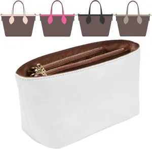 Doxo Upgraded Purse Organizer Insert,Bag Organizer Insert for Lv Neverfull BB/Mini and More, Ultra-lightweigt Waterproof DupontPaper, Keeps Tote Handbags Shaped & Neat (BB,zipper)