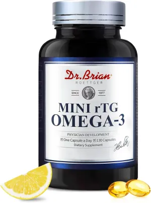 Dr.Brian Omega 3 Fish Oil 580mg per Pill, 3X Absorption rTG EPA DHA Omega 3 Supplement, Easy Swallow Mini Fish Oil Softgels for Heart, Brain, Eyes, Immune Healthy - Lemon Flavored, 130 Count
